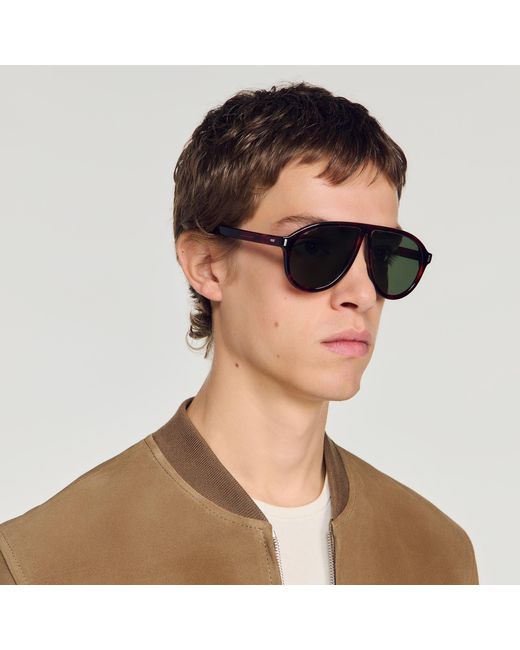 Sandro Green Acetate Sunglasses for men