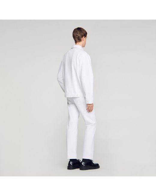 Sandro White Denim Worker Jacket for men