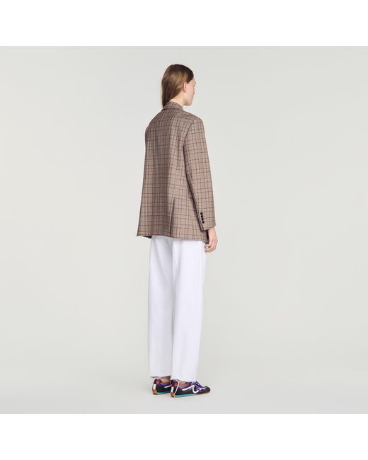 Sandro Blue Check Suit Jacket