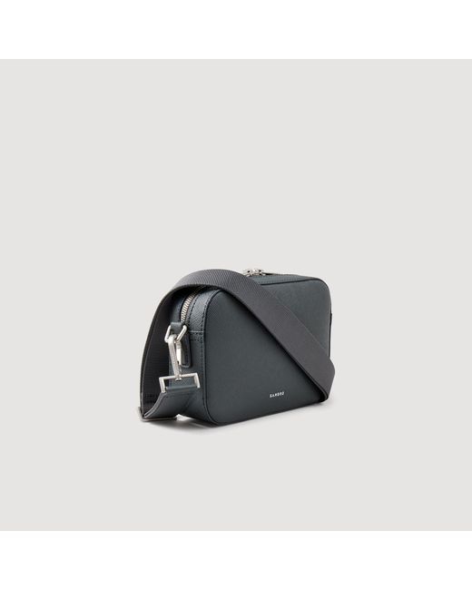 Sandro Black Small Reconstituted Leather Bag for men