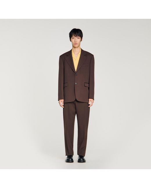 Sandro Multicolor Oversized Wool Jacket for men