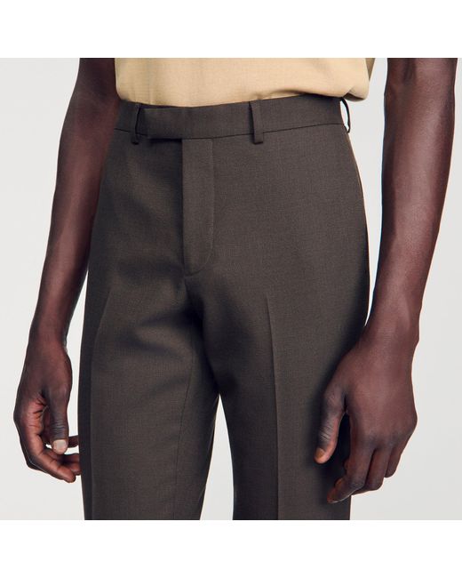 Sandro Black Wool Suit Trousers for men
