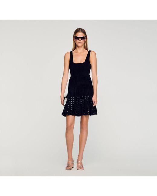 Sandro Blue Short Rhinestone Dress