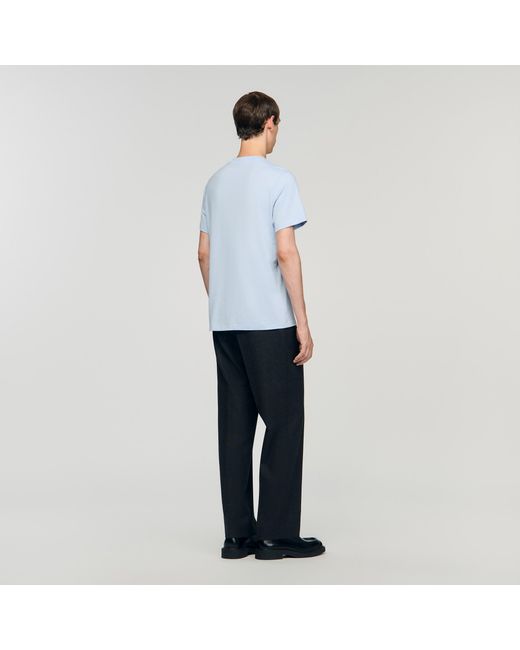 Sandro White T-Shirt With Heart Patch for men