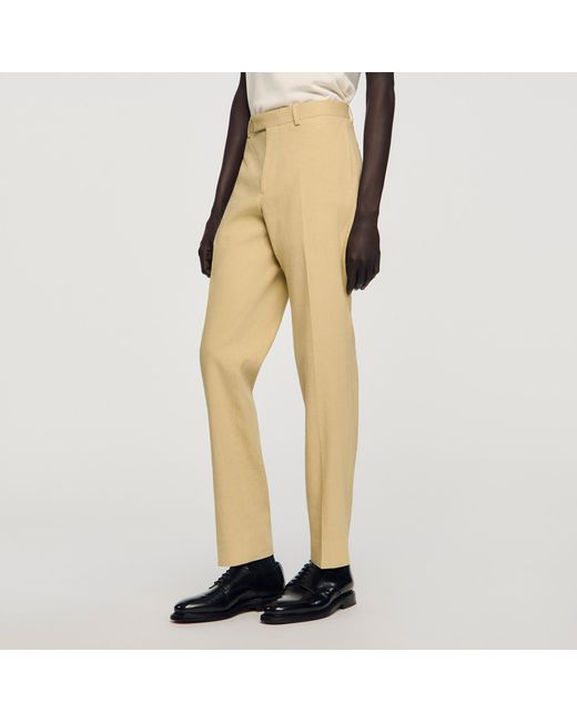 Sandro Natural Linen Suit Trousers for men