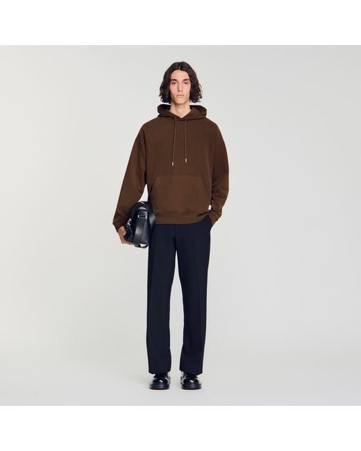 Sandro Brown Oversized Hoodie for men
