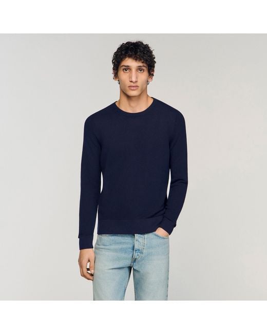 Pull en maille texturée Sandro pour homme en coloris Blue