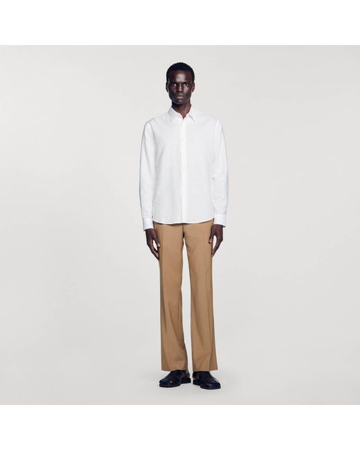 Sandro White Cotton And Linen Shirt for men