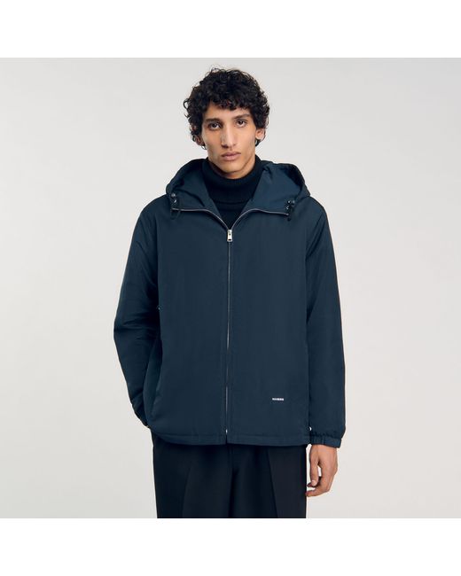 Sandro Blue Hooded Jacket for men