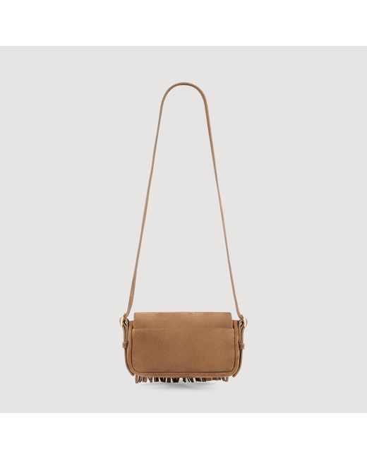 Sandro Natural Mini Mambo Suede Bag