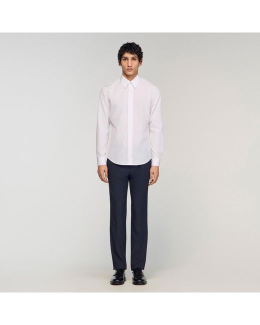 Sandro White Cotton Shirt for men