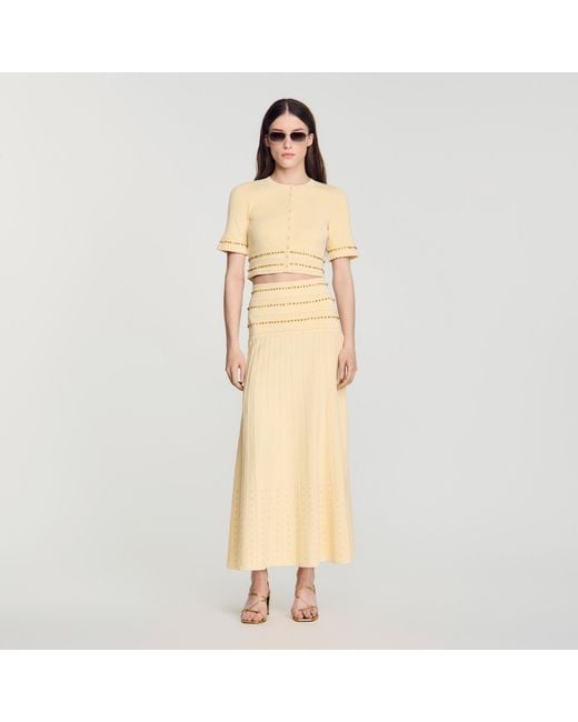 Sandro Natural Maxi Tassel Skirt