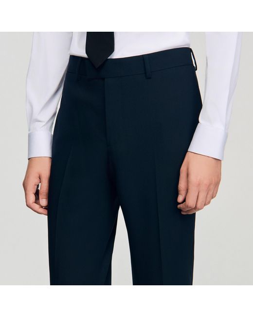 Sandro Blue Wool Suit Trousers for men