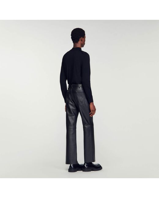 Sandro Blue Leather Trousers for men