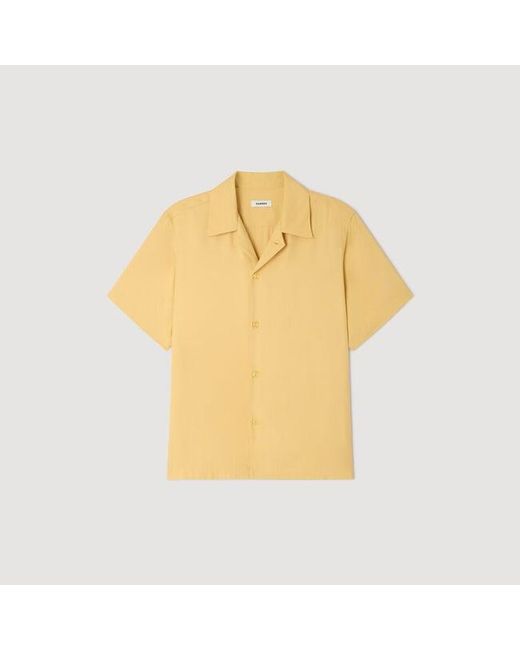 Sandro Metallic Loose-Fit Shark Collar Shirt for men