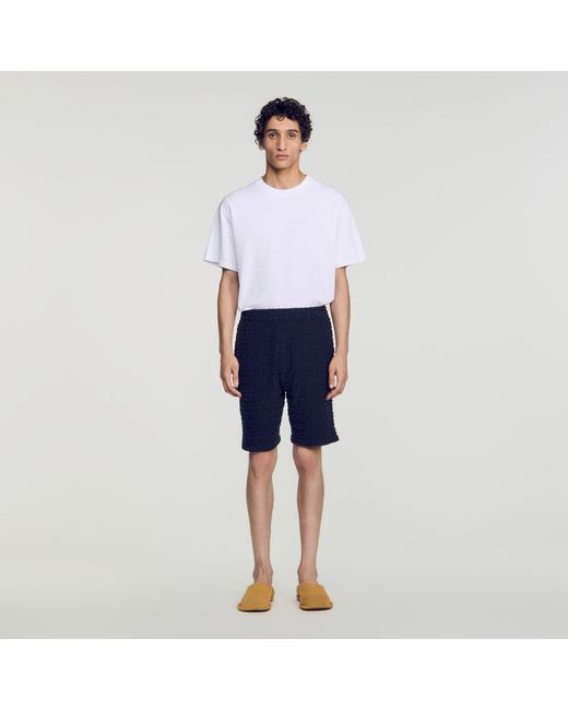 Sandro Blue Terry Cloth Shorts for men