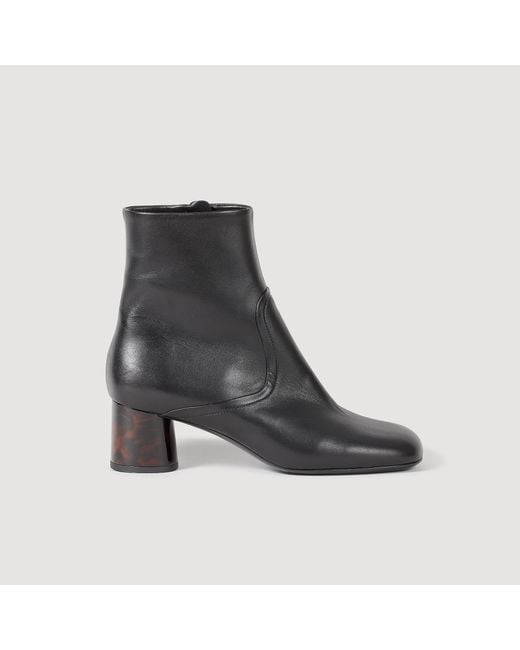 Sandro Black Leather Boots