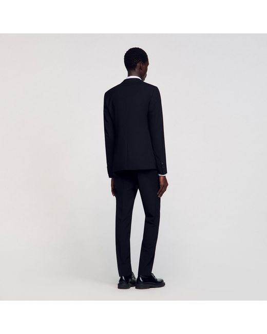 Sandro Blue Virgin Wool Suit Jacket for men