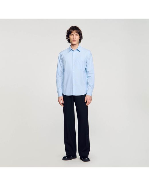 Sandro Blue Cotton Shirt for men