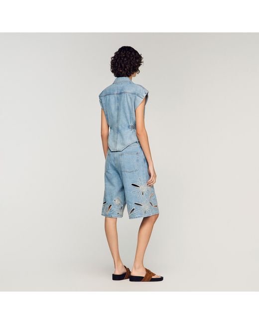 Sandro Blue Denim Top