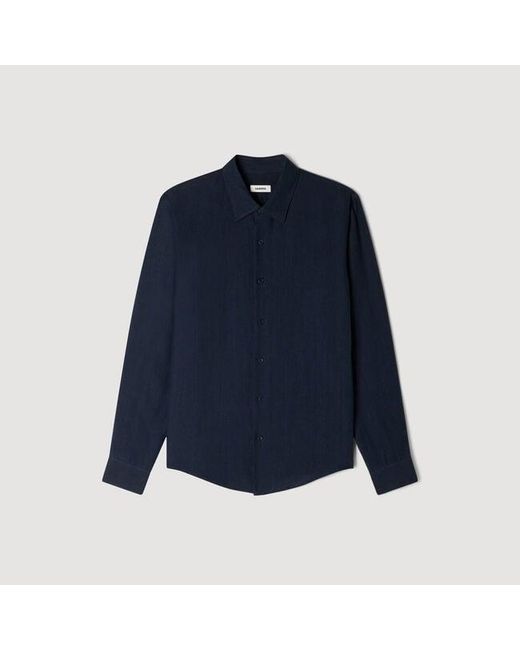 Sandro Blue Linen Shirt for men