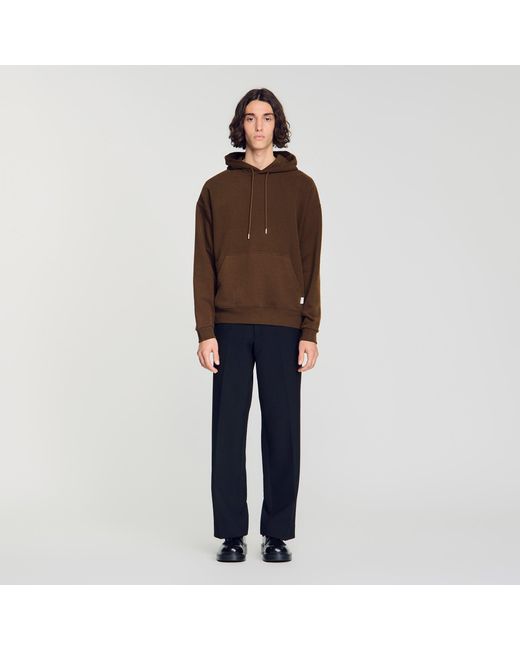 Sandro Brown Oversized Hoodie for men