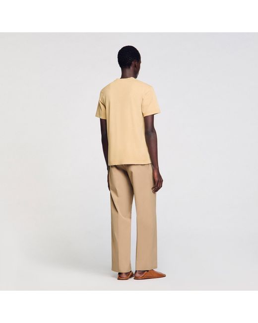 Sandro Natural Worn-Effect T-Shirt for men