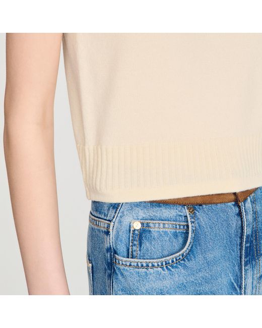 Sandro Blue Sleeveless Jumper