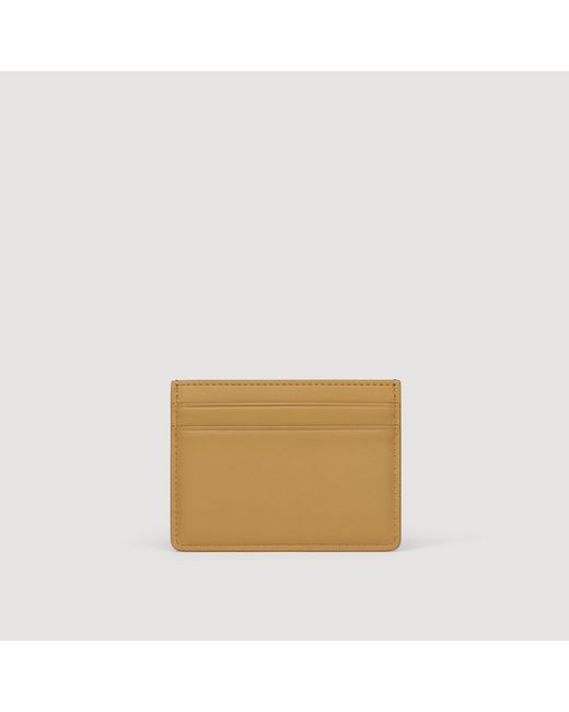 Sandro Natural Leather Logo Card Holder for men
