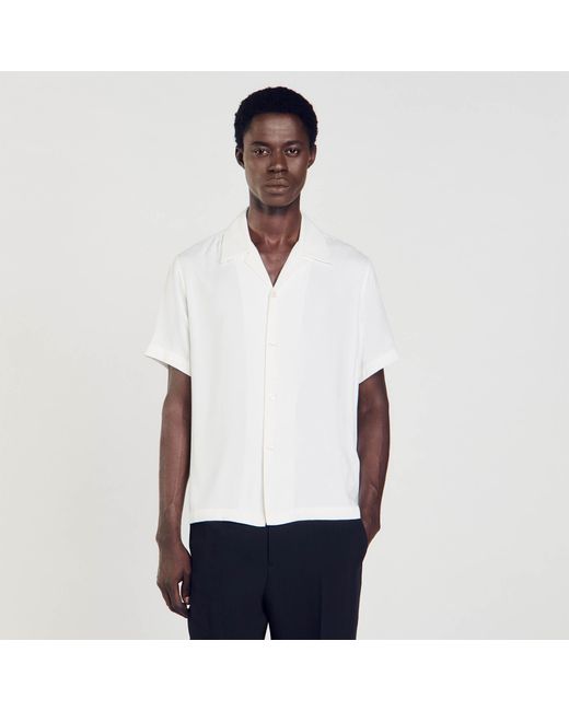 Sandro White Shark Collar Shirt for men