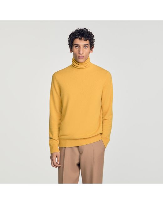 Sandro Yellow Cashmere Turtleneck Sweater for men