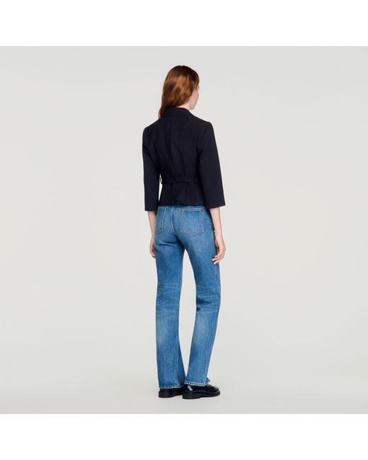 Sandro Blue Short Tailored Jacket