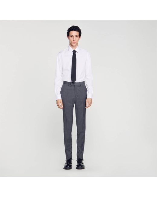 Sandro Blue Wool Suit Trousers for men