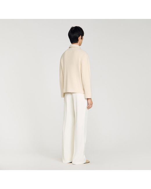 Sandro Natural Knit-Effect Regular-Collar Jacket for men