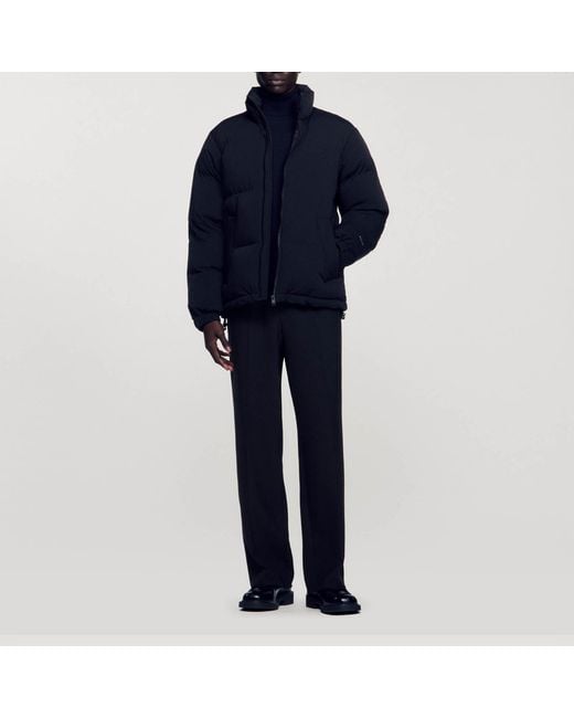 Sandro Blue Oversized Puffer Jacket for men