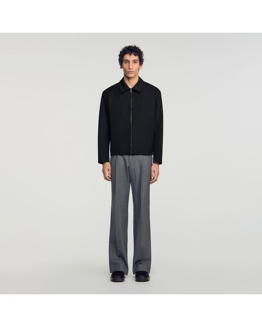 Sandro Black Zip-Up Jacket for men