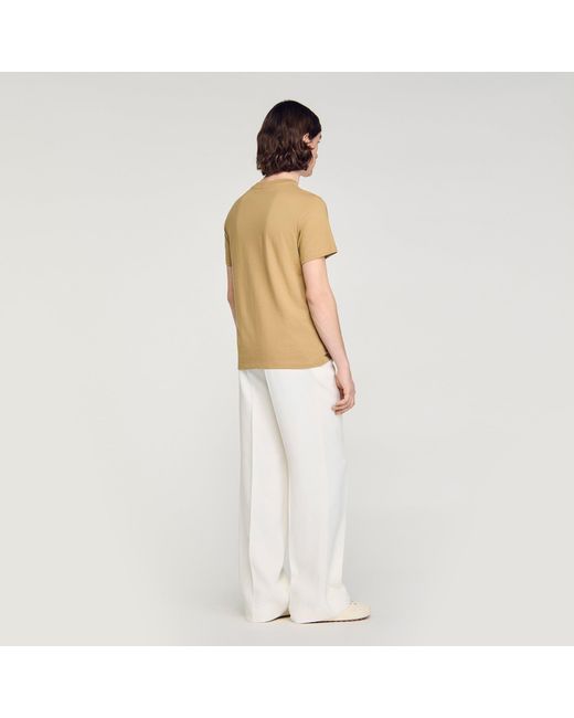Sandro White Cotton T-Shirt for men