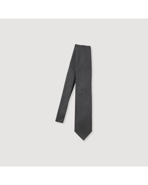 Sandro Black Narrow Striped Tie