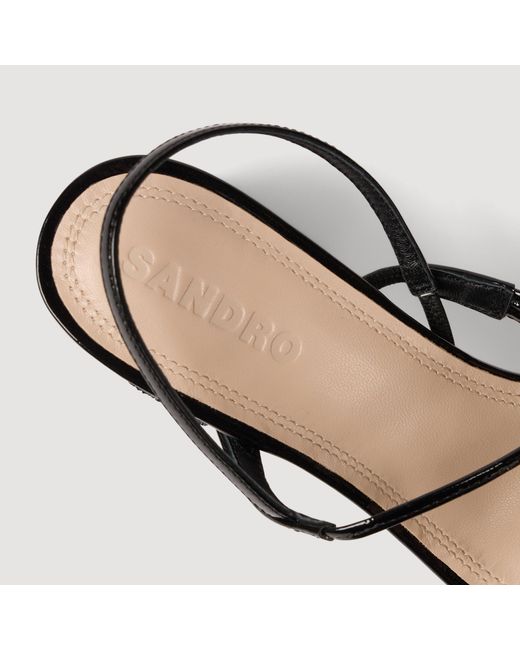 Sandro Metallic Glitter Heel Sandals