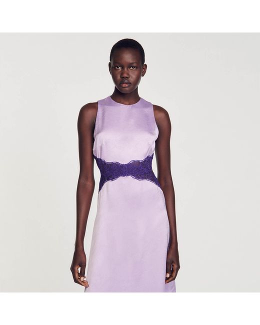 Sandro Pink Satin-Effect Dress