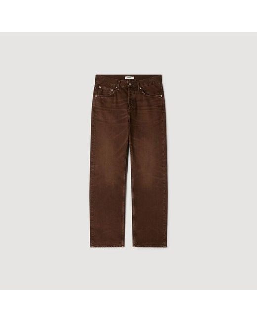 Sandro Brown Regular Washed-Effect Jeans for men