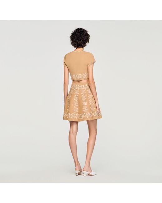 Sandro Natural Jumper With Contrast Embroidery