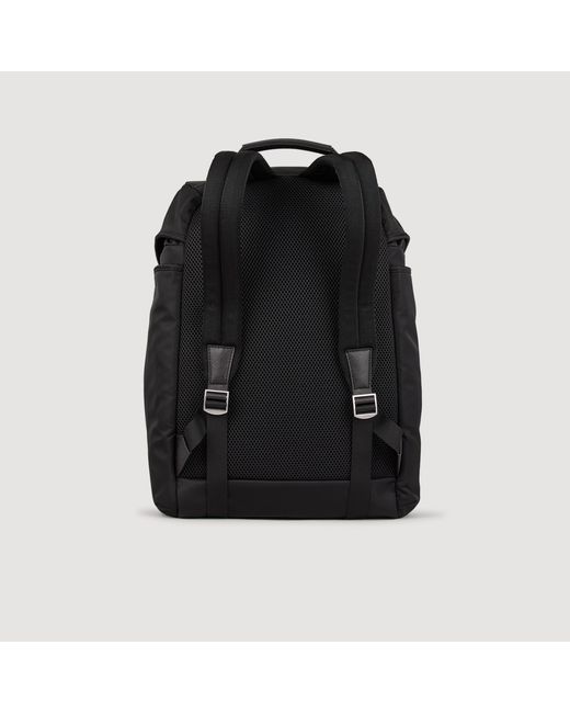 Sandro Black Recycled Leather Backpack for men