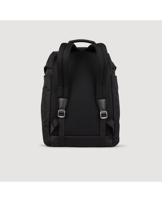 Sandro Black Recycled Leather Backpack for men