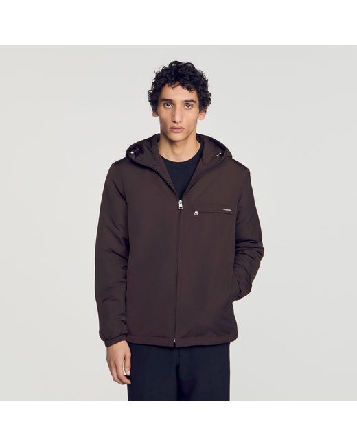 Sandro Blue Hooded Zip-Up Jacket for men