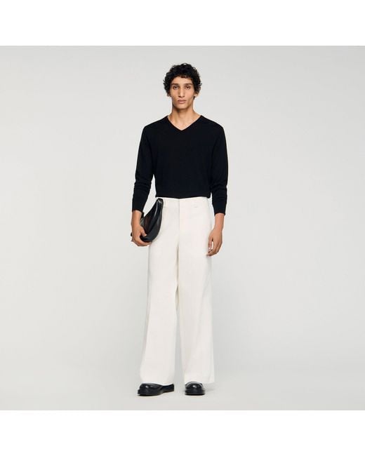 Sandro Black Wide-Leg Trousers for men