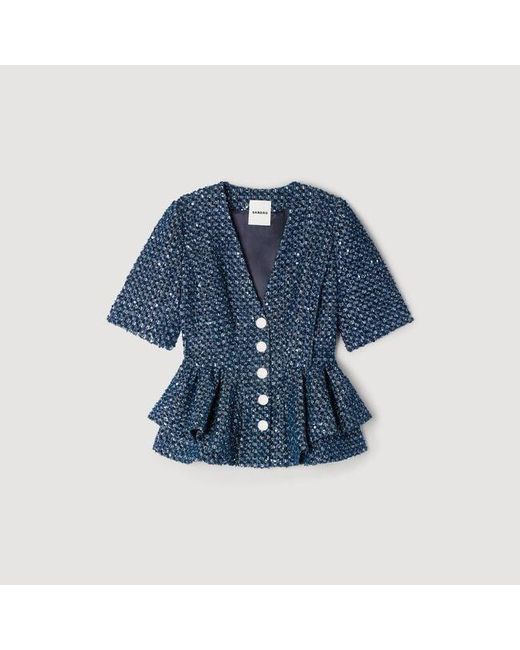 Sandro Blue Sequinned Jacket