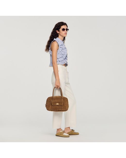 Sandro Brown Ezmeh Suede Bag