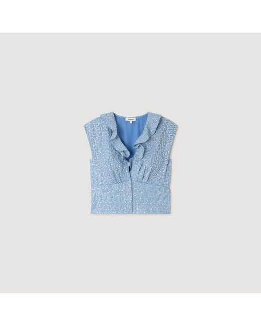 Sandro Blue Sequin Top