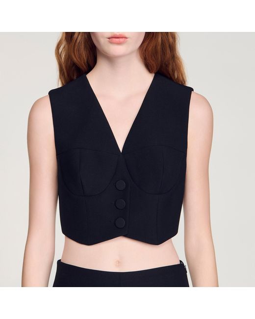Sandro Blue Cropped Jacket